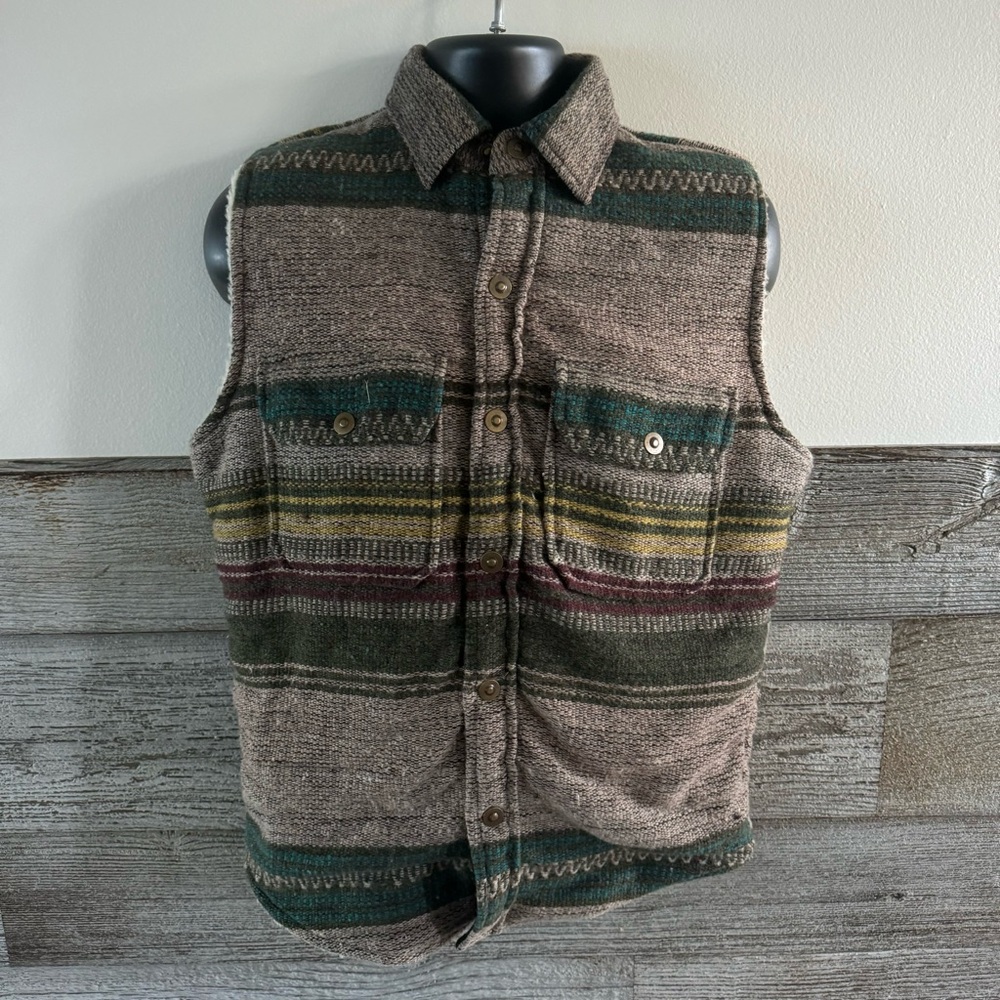 Aqualung vintage wool-blend Sherpa-lined vest size Small (A1)